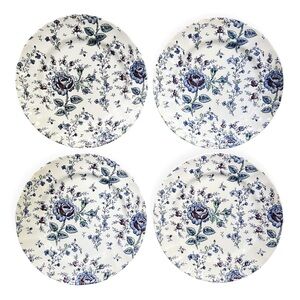 Johnson Brothers Set of 4 Dinner Plates in Rose Chintz Blue